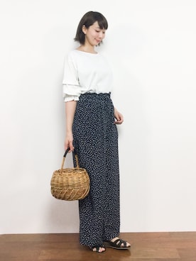 「Flea Store（フリーストア）のアイテム」を使った、三由佳奈さん（レディース・160cm）の夏コーディネート