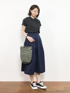 三由佳奈さん（レディース・160cm）の夏コーディネート