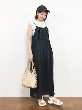 三由佳奈さん（レディース・160cm）の夏コーディネート