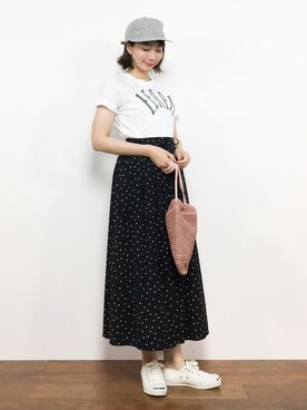 三由佳奈さん（レディース・160cm）の夏コーディネート