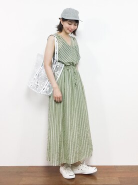 三由佳奈さん（レディース・160cm）の夏コーディネート