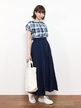 三由佳奈さん（レディース・160cm）の夏コーディネート
