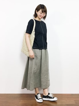 三由佳奈さん（レディース・160cm）の夏コーディネート