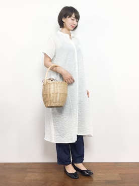 「Ctrl freak （コントロール フリーク）のアイテム」を使った、三由佳奈さん（レディース・160cm）の夏コーディネート