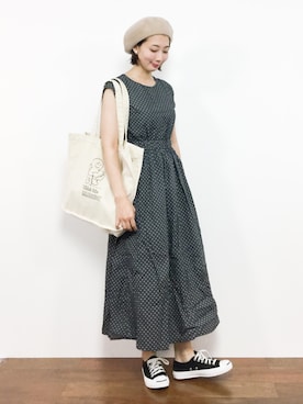 「Factor=（ファクターイコール）のアイテム（ワンピース/ドレス）」を使った、三由佳奈さん（レディース・160cm）の夏コーディネート