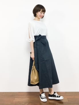 三由佳奈さん（レディース・160cm）の夏コーディネート