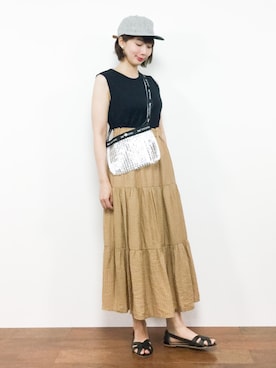 三由佳奈さん（レディース・160cm）の夏コーディネート