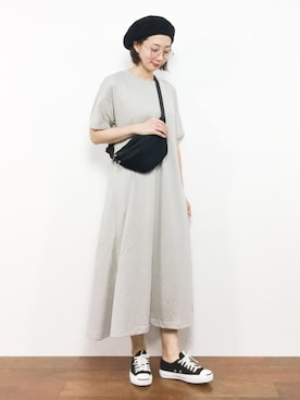 「アイテム（ボディバッグ/ウエストポーチ）」を使った、三由佳奈さん（レディース・160cm）の夏コーディネート