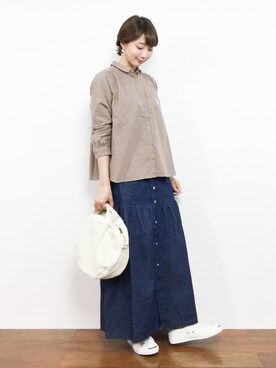 三由佳奈さん（レディース・160cm）の夏コーディネート