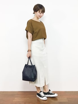 三由佳奈さん（レディース・160cm）の夏コーディネート