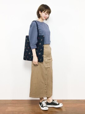 三由佳奈さん（レディース・160cm）の夏コーディネート