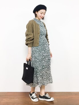 「amelier MAJESTIC LEGON（アメリエルマジェスティックレゴン）のアイテム（ワンピース/ドレス）」を使った、三由佳奈さん（レディース・160cm）の夏コーディネート