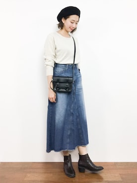 三由佳奈さん(レディース・160cm)の秋コーディネート