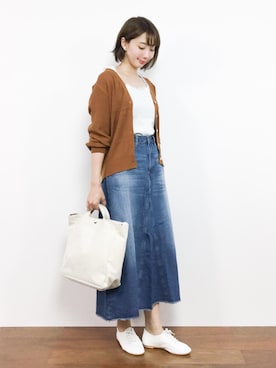 「レースタンクトップ」｜三由佳奈さん（レディース・160cm）の秋コーディネート