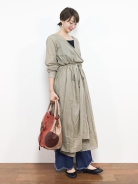 「RED CHOP WORKS（レッドチョップワークス）のアイテム（ワンピース/ドレス）」を使った、三由佳奈さん（レディース・160cm）の秋コーディネート