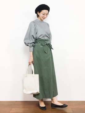 三由佳奈さん(レディース・160cm)の秋コーディネート