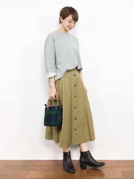 三由佳奈さん(レディース・160cm)の秋コーディネート