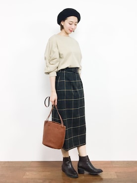 三由佳奈さん（レディース・160cm）の秋コーディネート