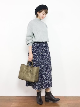 三由佳奈さん(レディース・160cm)の秋コーディネート