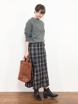 「chambre de charme（シャンブルドゥシャーム）のアイテム（その他トップス）」を使った、三由佳奈さん（レディース・160cm）の秋コーディネート