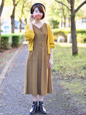 三由佳奈さん（レディース・160cm）の秋コーディネート