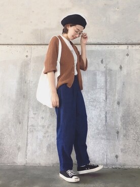 三由佳奈さん（レディース・160cm）の秋コーディネート