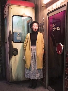 「シンプルおしゃれが好き」｜「アイテム（ハンチング/ベレー帽）」を使った、三由佳奈さん（レディース・160cm）の秋コーディネート