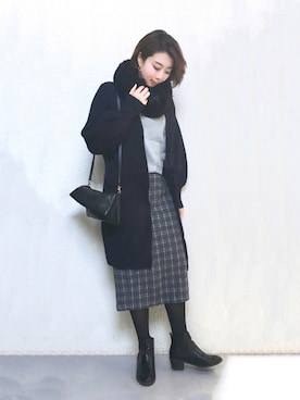 三由佳奈さん（レディース・160cm）の冬コーディネート