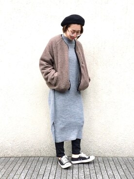 三由佳奈さん（レディース・160cm）の冬コーディネート