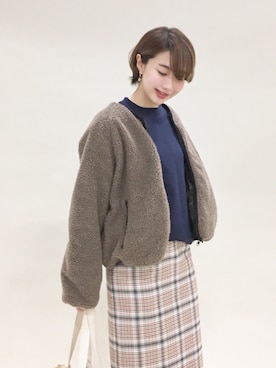 三由佳奈さん（レディース・160cm）の冬コーディネート