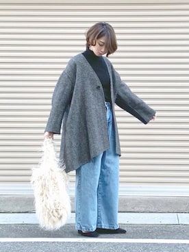 「A part by（アパートバイ）のアイテム（その他アウター）」を使った、三由佳奈さん（レディース・160cm）の冬コーディネート