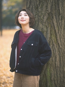 三由佳奈さん（レディース・160cm）の冬コーディネート