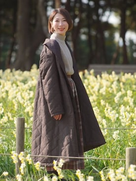 「キルティングコート」｜三由佳奈さん（レディース・160cm）の冬コーディネート
