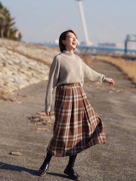 三由佳奈さん(レディース・160cm)の冬コーディネート