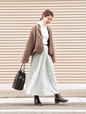 三由佳奈さん（レディース・160cm）の冬コーディネート