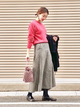 三由佳奈さん（レディース・160cm）の冬コーディネート