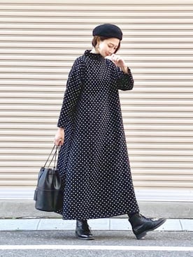 三由佳奈さん（レディース・160cm）の冬コーディネート