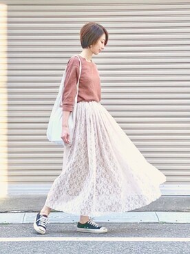 三由佳奈さん(レディース・160cm)の春コーディネート