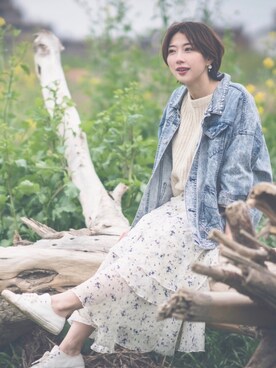 三由佳奈さん（レディース・160cm）の春コーディネート