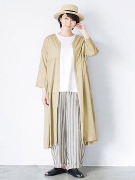 「ナチュラルスタイル」｜「アイテム（福袋/福箱）」を使った、三由佳奈さん（レディース・160cm）の夏コーディネート