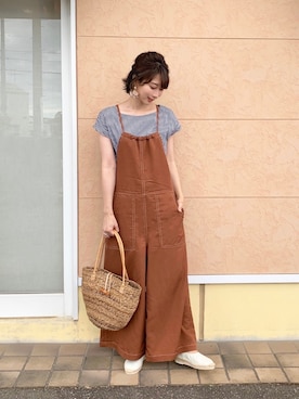 「ナチュラルスタイル」｜「アイテム（その他シューズ）」を使った、三由佳奈さん（レディース・160cm）の夏コーディネート