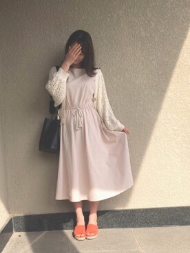 Junoah ジュノア の リネンタッチマキシ丈ワンピース ワンピース Wear