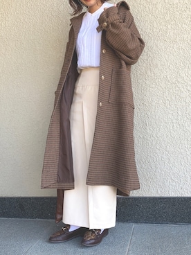 「ehka sopo（エヘカソポ）のアイテム（ステンカラーコート）」を使った、リン☺︎さん（レディース・162cm）の春コーディネート