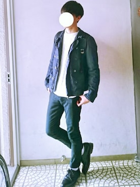 「glory crew（グローリークルー）のアイテム（ニット/セーター）」を使った、HAYATOさん（メンズ・174cm）の冬コーディネート
