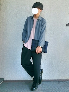 「INHERIT（インヘリット）のアイテム（スラックス）」を使った、HAYATOさん（メンズ・174cm）の春コーディネート