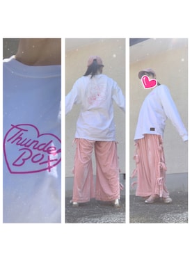 「THUNDERBOX（サンダーボックス）のアイテム」を使った、LiNnoSUKeさん（レディース・156cm）の春コーディネート