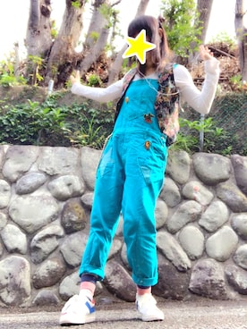 「ScoLar（スカラー）のアイテム（サロペット/オーバーオール）」を使った、LiNnoSUKeさん（レディース・156cm）の春コーディネート
