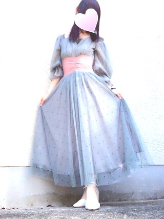 ラベルエチュード Margaret ドットロングチュールワンピース LA BELLE ETUDE（ラベルエチュード）の「【LA BELLE ETUDE