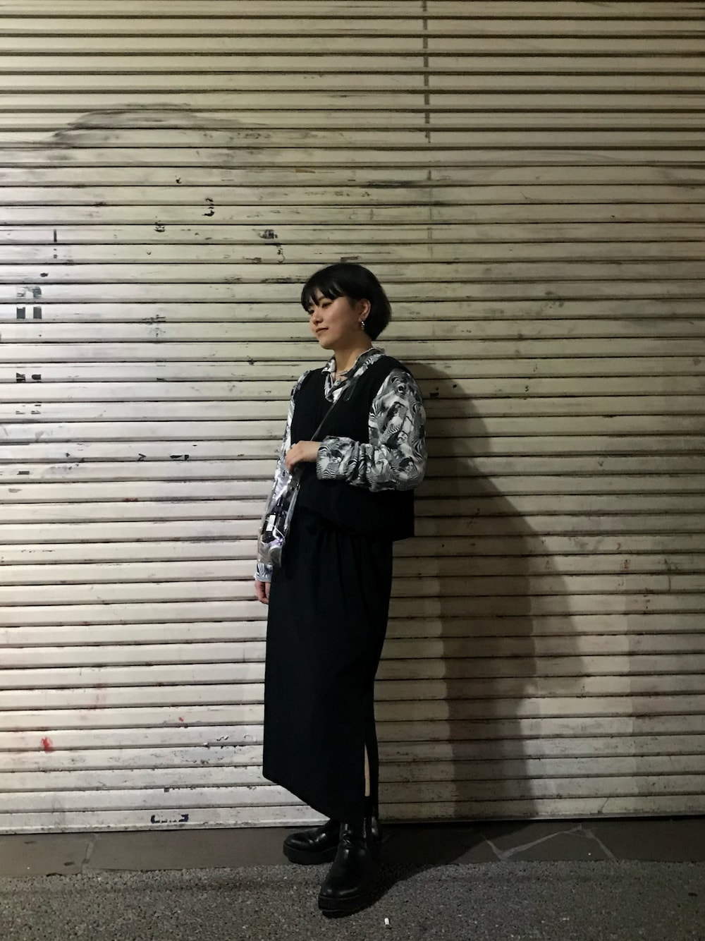 「SUB-AGE.のSUB-AGE. PAJAMA SHIRT(18SS-SASH-04)（シャツ/ブラウス、ブラック系）」を使った、maさん（レディース・163cm）の夏コーディネートの1枚目の写真