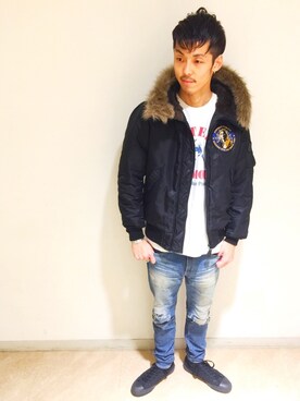 森 拓巳さん(メンズ・176cm)の冬コーディネート